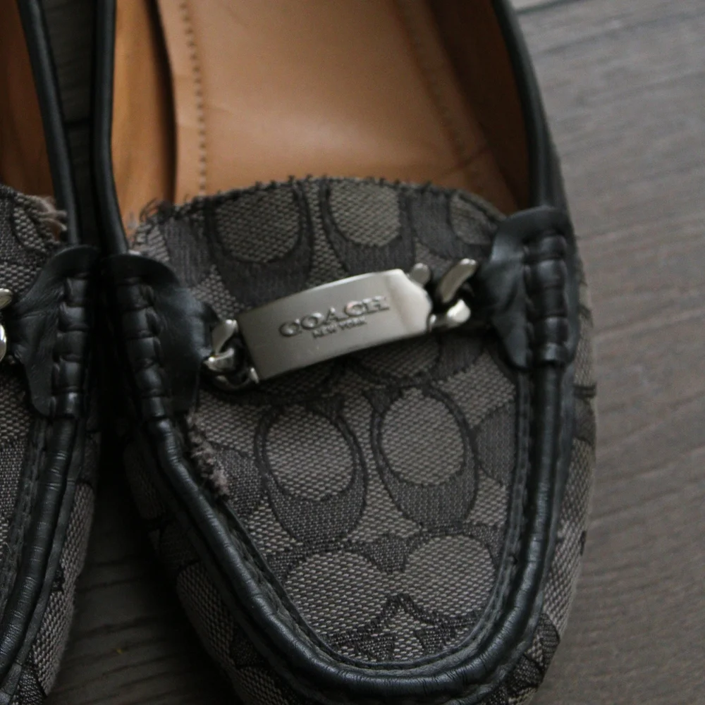 Coach Signature Logo Slip-On Loafers in Charcoal Gray - Picture 5 of 10